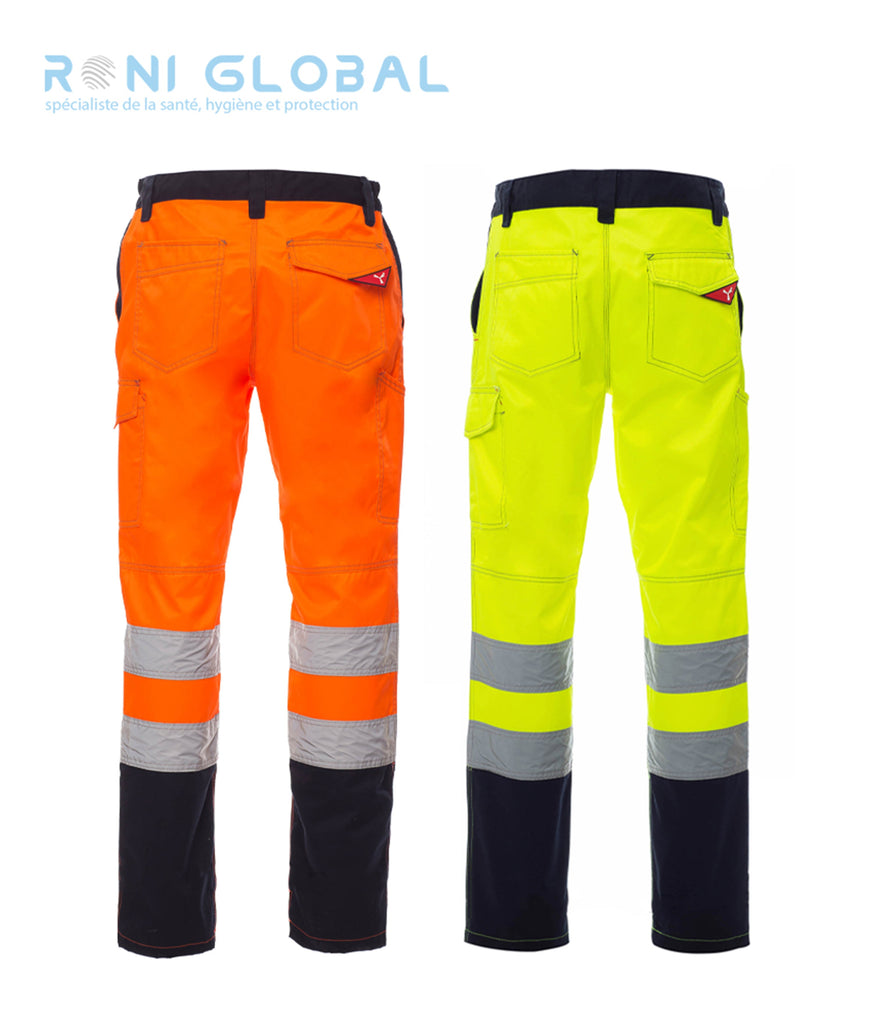 Pantalon de sécurité haute visibilité homme multi-saison, en coton et polyester 6 poches CLASS 3 - CHARTER PAYPER