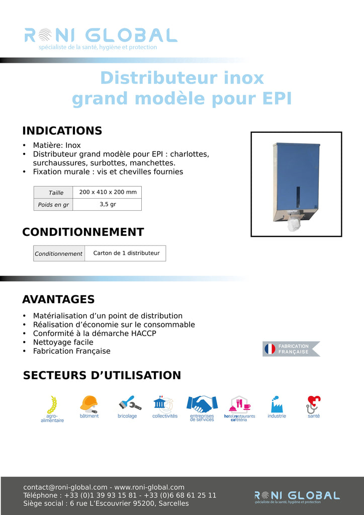 Distributeur pour Surchaussures et Surbottes MAT041