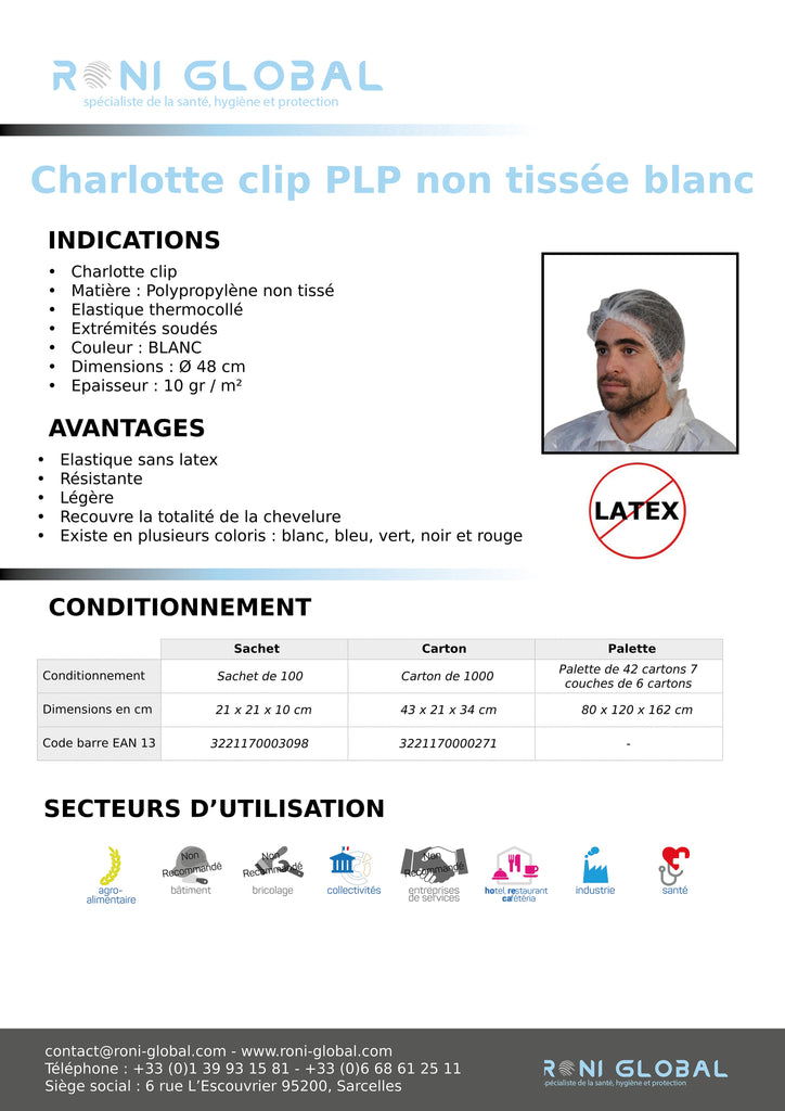 Charlotte clip PLP, Ø 48cm 0510808 (1000 pièces)