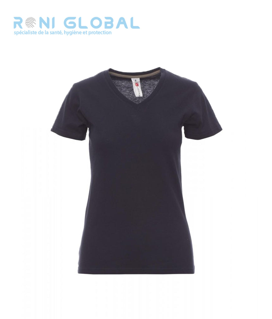 T-shirt de travail femme manches courtes, encolure en V, coupe droite en coton - V-NECK LADY PAYPER