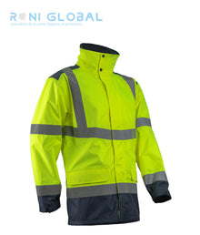 Parka de travail haute visibilité anti-pluie en polyester enduit polyuréthane 4 poches CLASS 3 - KAZAN COVERGUARD