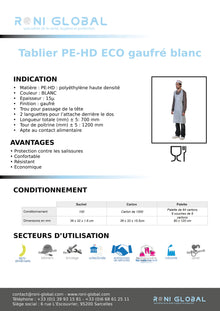 Tablier PE-HD ECO gaufré blanc (1000 pièces)