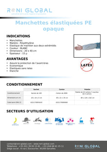 Manchettes élastiquées PE (2000 pièces)