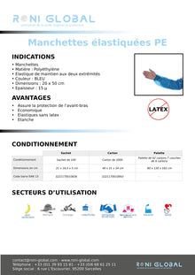 Manchettes élastiquées PE (2000 pièces)