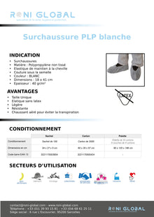 Surchaussure PLP blanche (2000 pièces)