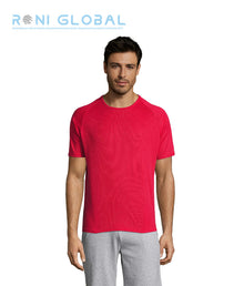 T-shirt de travail homme manches raglan, en mesh polyester effet respirant - SPORTY SOL'S