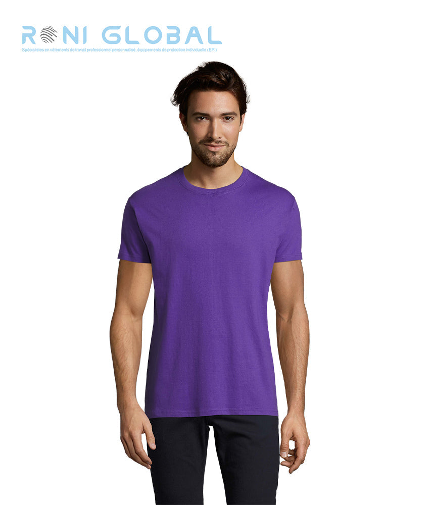 T-shirt de travail homme manches courtes, col rond, en jersey coton semi-peigné - IMPERIAL SOL'S