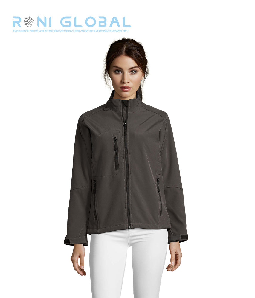 Veste de travail femme Softshell polaire, imperméable et respirant, en polyester/élasthanne 3 poches - ROXY SOL'S