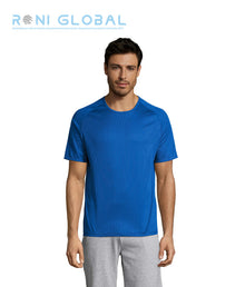 T-shirt de travail homme manches raglan, en mesh polyester effet respirant - SPORTY SOL'S