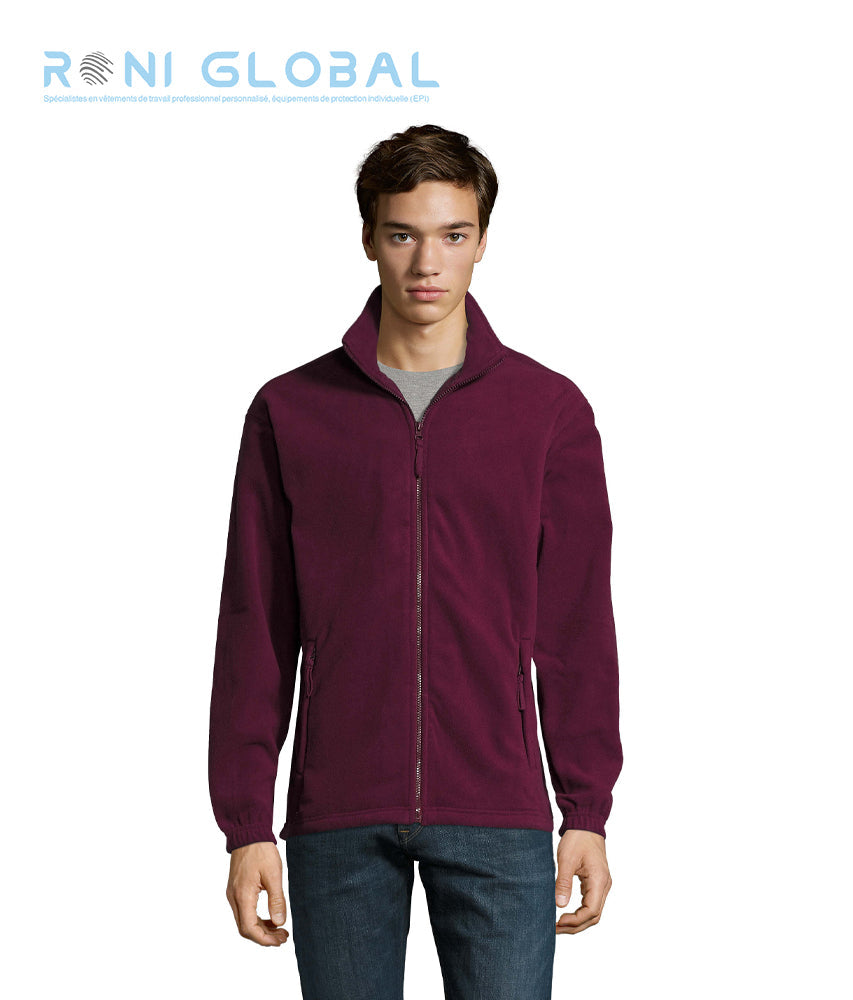 Veste de travail homme micro polaire, anti-bouloche, coupe ajustée, en polyester 2 poches - NORTH SOL'S