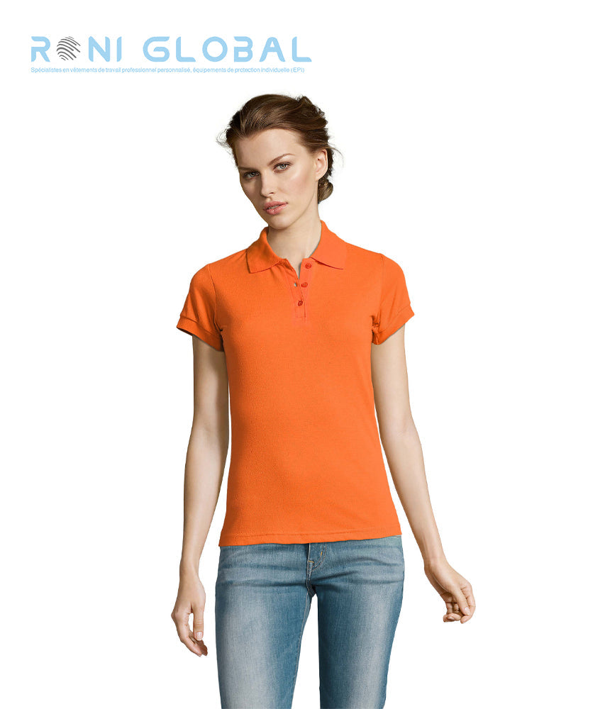 Polo de travail femme manches courtes, en maille piquée coton/polyester - PRIME SOL'S