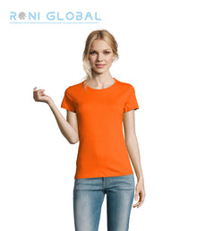 T-shirt de travail femme manches courtes, col rond, en jersey coton semi-peigné - IMPERIAL SOL'S