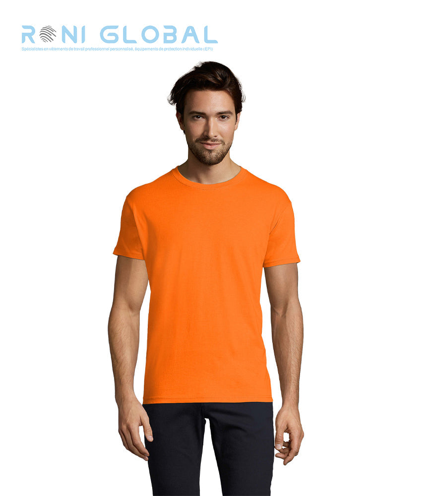 T-shirt de travail homme manches courtes, col rond, en jersey coton semi-peigné - IMPERIAL SOL'S