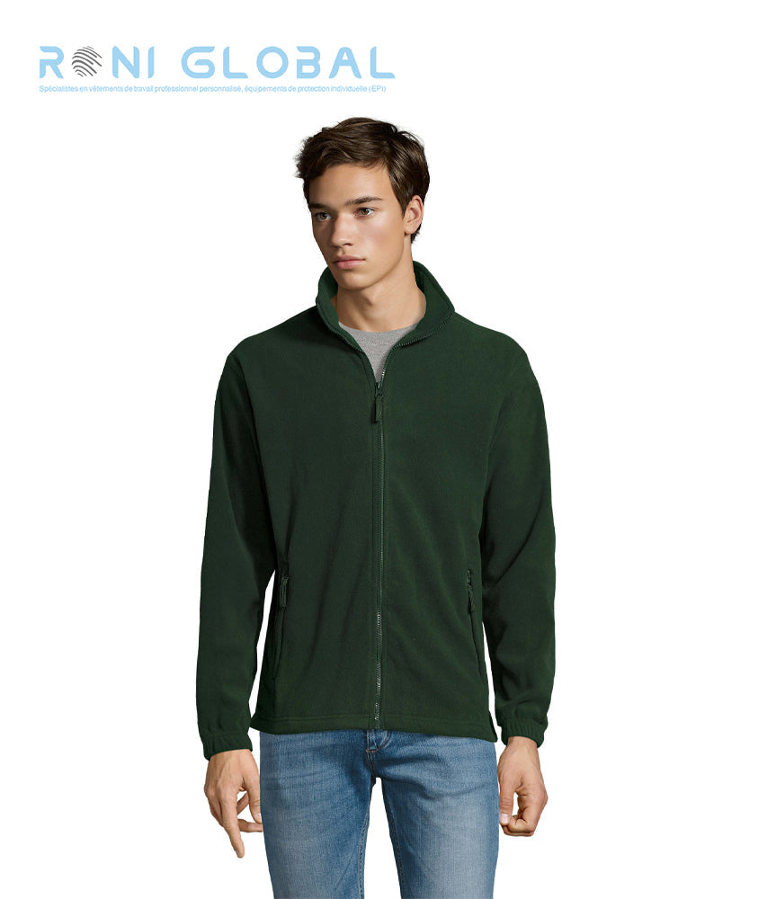 Veste de travail homme micro polaire, anti-bouloche, coupe ajustée, en polyester 2 poches - NORTH SOL'S