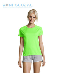 T-shirt de travail femme manches raglan, en mesh polyester effet respirant - SPORTY SOL'S
