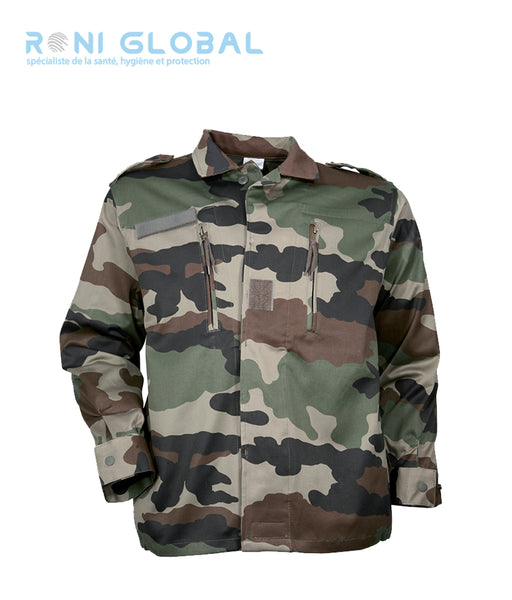 Veste camouflage type militaire en coton et polyester 2 poches - F2 CAMO 2 POCHES CITYGUARD