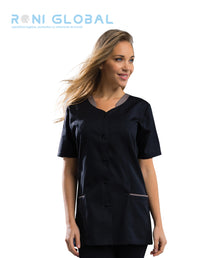 Tunique de travail femme manches courtes en coton/polyester 3 poches - AMANDINE REMI CONFECTION