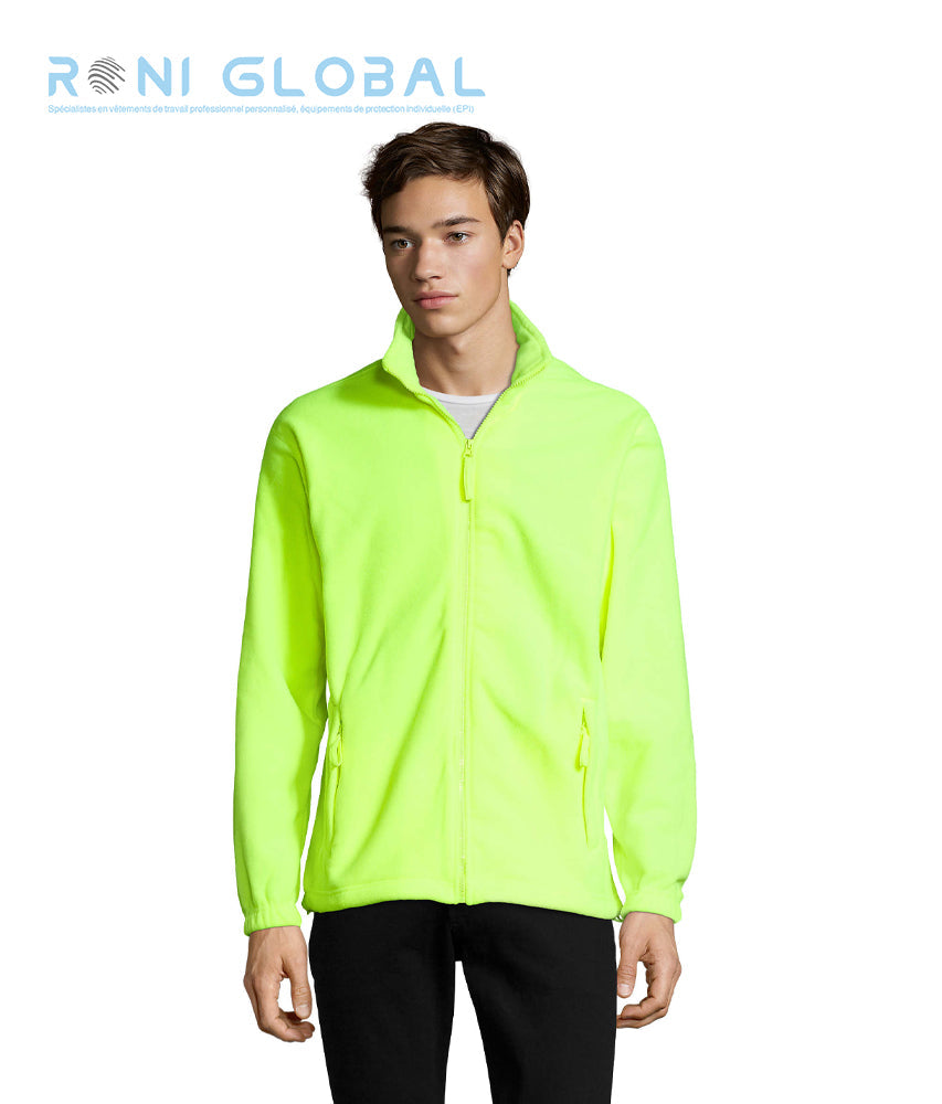 Veste de travail homme micro polaire, anti-bouloche, coupe ajustée, en polyester 2 poches - NORTH SOL'S