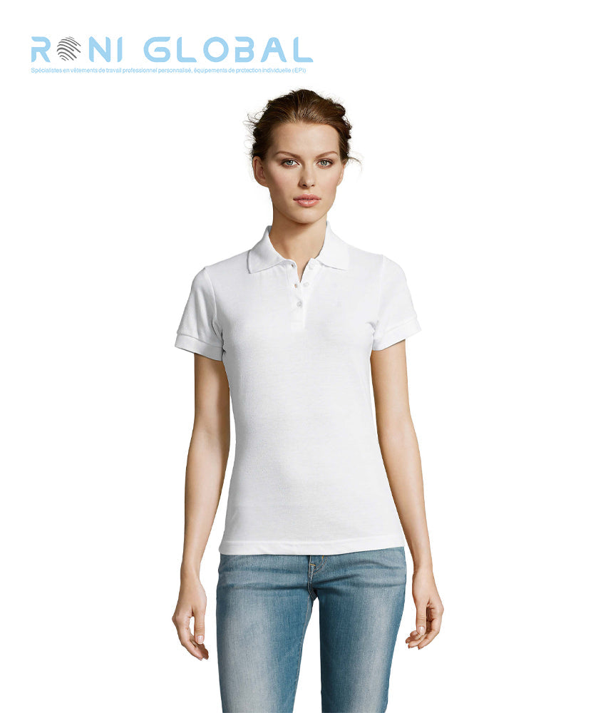 Polo de travail femme manches courtes, en maille piquée coton/polyester - PRIME SOL'S