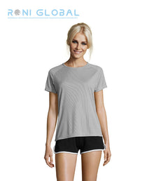 T-shirt de travail femme manches raglan, en mesh polyester effet respirant - SPORTY SOL'S