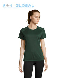 T-shirt de travail femme manches raglan, en mesh polyester effet respirant - SPORTY SOL'S