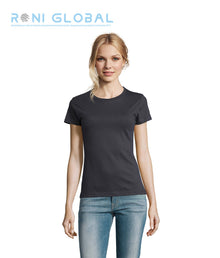 T-shirt de travail femme manches courtes, col rond, en jersey coton semi-peigné - IMPERIAL SOL'S