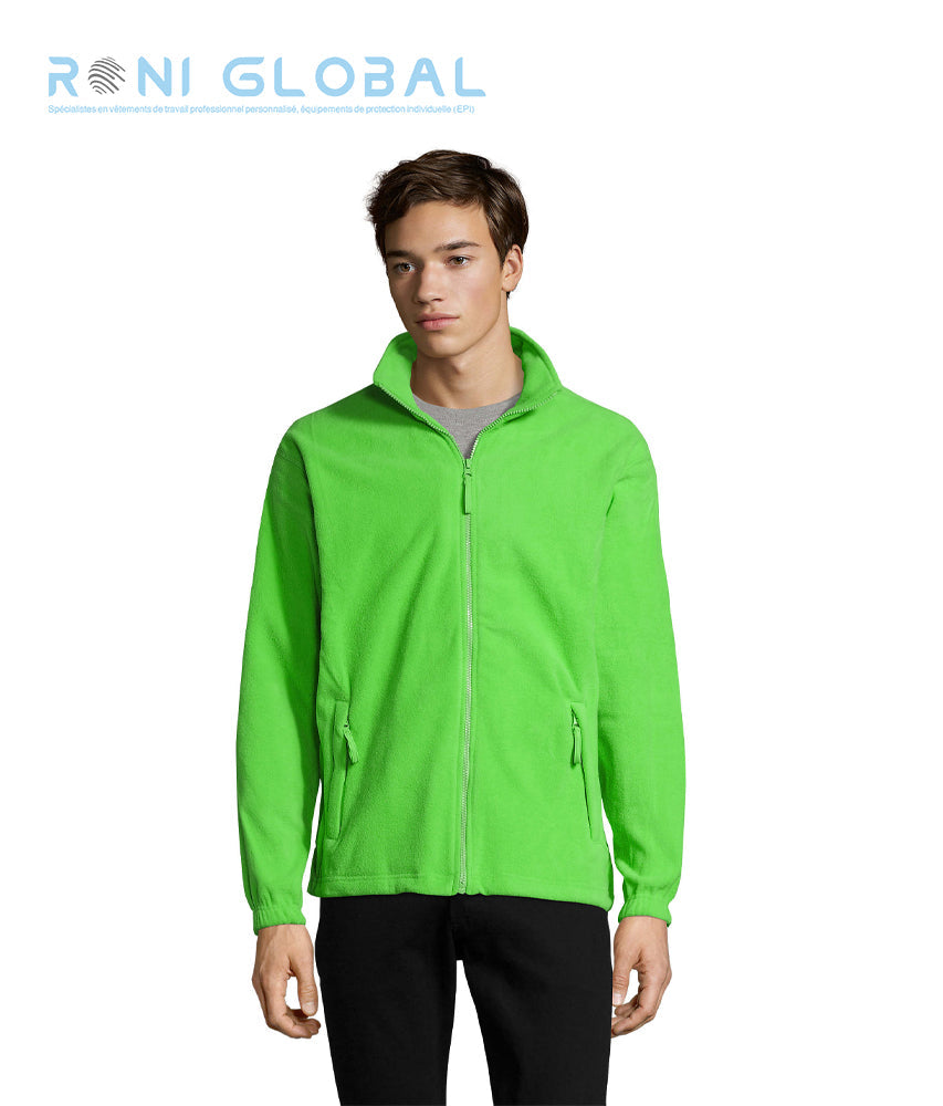 Veste de travail homme micro polaire, anti-bouloche, coupe ajustée, en polyester 2 poches - NORTH SOL'S