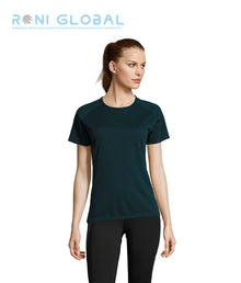 T-shirt de travail femme manches raglan, en mesh polyester effet respirant - SPORTY SOL'S