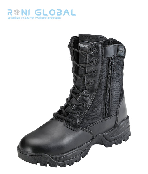 Ranger de sécurité noir antidérapant, résistant hydrocarbures et à l’abrasion , coqué, en nubuck et cuir SB SRC - MEGATECH SIMPLE ZIP COQUÉE CITYGUARD