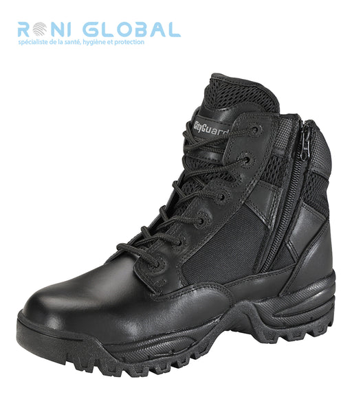 Ranger de sécurité antidérapant, résistant hydrocarbures et à l’abrasion en nubuck et cuir - MEGATECH 6'' BLACK ONE ZIP CITYGUARD