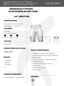 Bermuda de travail blanc en coton/polyeste/élasthanne 7 poches - FRED BLANC PBV