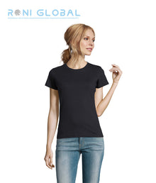 T-shirt de travail femme manches courtes, col rond, en jersey coton semi-peigné - IMPERIAL SOL'S