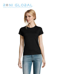 T-shirt de travail femme manches courtes, col rond, en jersey coton semi-peigné - IMPERIAL SOL'S