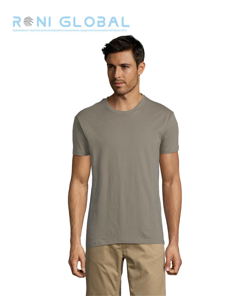 T-shirt de travail unisexe manches courtes, col rond, en jersey coton semi-peigné - REGENT SOL'S