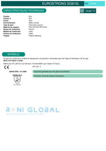 Gant de protection milieu humide en poly-coton recyclé enduit au latex manutention générale et lourde - EUROSTRONG SG810L COVERGUARD (boîte de 10 paires)