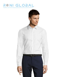 Chemise de travail homme manches longues, coupe droite, à chevron en coton/polyester - BRODY SOL'S