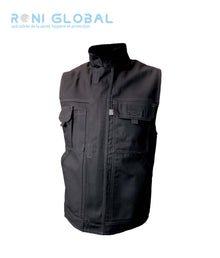 Gilet de travail gris en coton/polyester 5 poches - TYPHON MIKE PBV