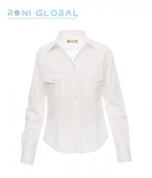 Chemise de travail femme manches longues, coupe droite en coton 2 poches - TROPHY PAYPER