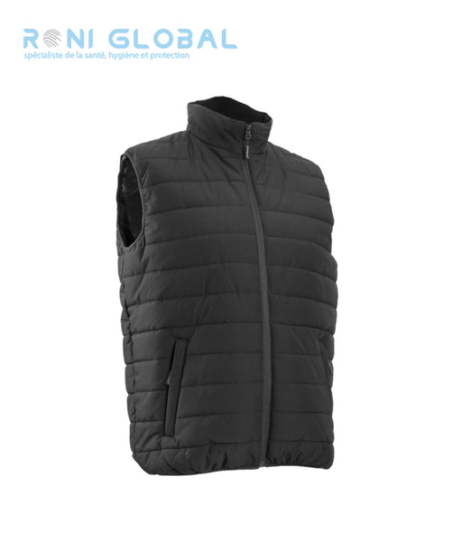 Gilet de travail noir anti-froid imperméable en polyester stretch mécanique 4 poches - TATAKI COVERGUARD