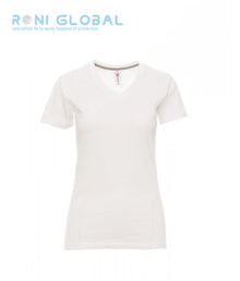 T-shirt de travail femme manches courtes, encolure en V, coupe droite en coton - V-NECK LADY PAYPER