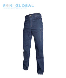 Pantalon de travail jean bleu homme en coton/polyester/lycra 5 poches - JEAN'S FLOYD PBV