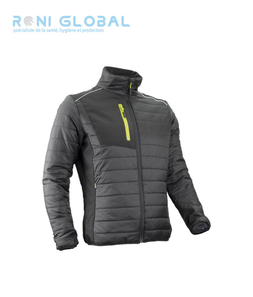 Veste de travail noire anti-froid et légère avec protège reins en nylon micro-ripstop 4 poches - SUMI COVERGUARD