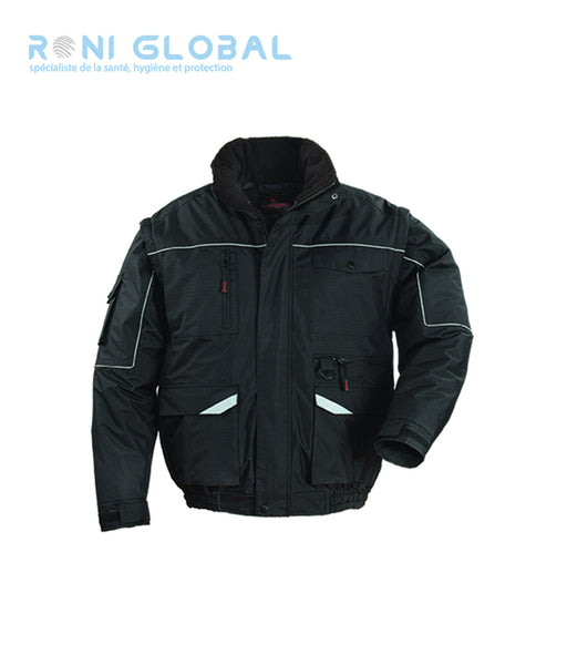 Blouson de travail 2en1 coupe-vent, anti-pluie et anti-froid en polyester pongé enduit PVC 6 poches - RIPSTOP 2 EN 1 COVERGUARD