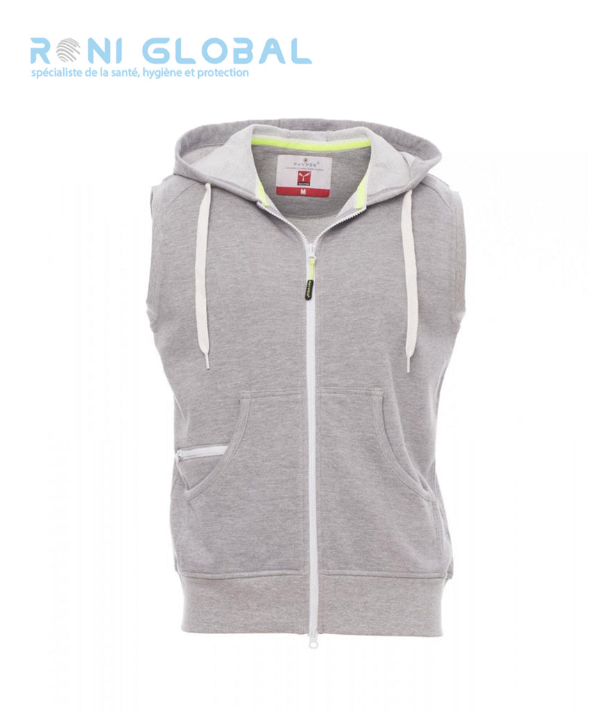 Sweat de travail homme sans manches, avec capuche en coton et polyester 3 poches - BOXER+ PAYPER