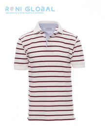 Polo de travail homme manches courtes, à rayures, coupe droite en coton - SHEFFIELD PAYPER