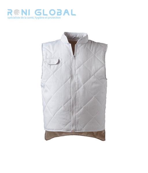 Gilet de travail thermique blanc en polyester/coton 3 poches - ALBATROS COVERGUARD