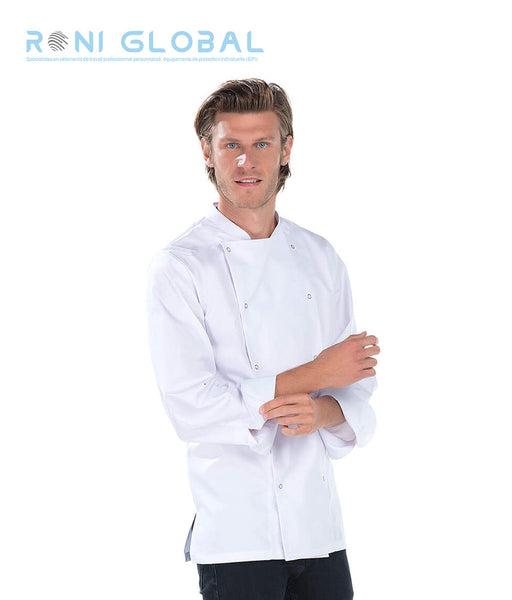 Veste de cuisine homme manches longues avec poignets mousquetaire 2 poches - JIMMY REMI CONFECTION