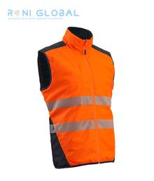 Gilet de sécurité haute visibilité, imperméable et réversible en polyester enduit polyuréthane 5 poches CLASS 2 - YORU COVERGUARD