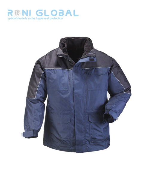 Parka de travail 4en1 coupe-vent, anti-pluie et anti-froid en polyester pongé enduit PVC 8 poches - RIPSTOP 4/1 COVERGUARD