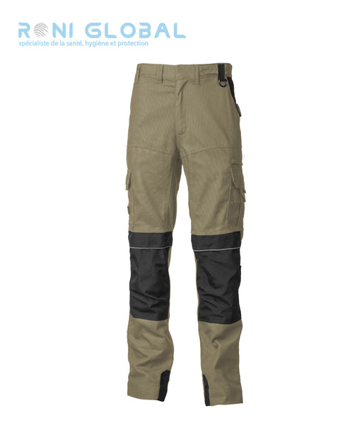 Pantalon de travail avec protection genoux en coton/polyester + renforts Cordura 6 poches - SMART COVERGUARD